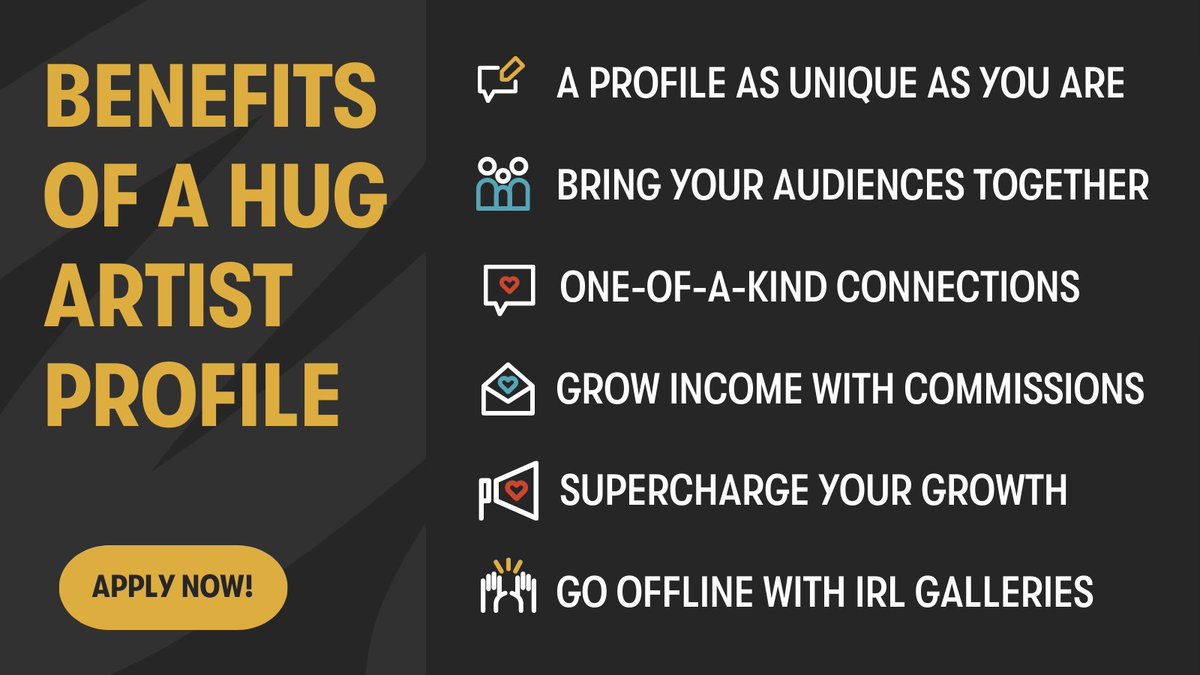 theHUGart's tweet photo. Are you a creator looking to get discovered?

Are you ready to connect with collectors like never before?

Over 4K artists have a free artist profile on HUG.

Sign up to join them today✨

https://t.co/S8bzwoudvV https://t.co/1TtouePD1E