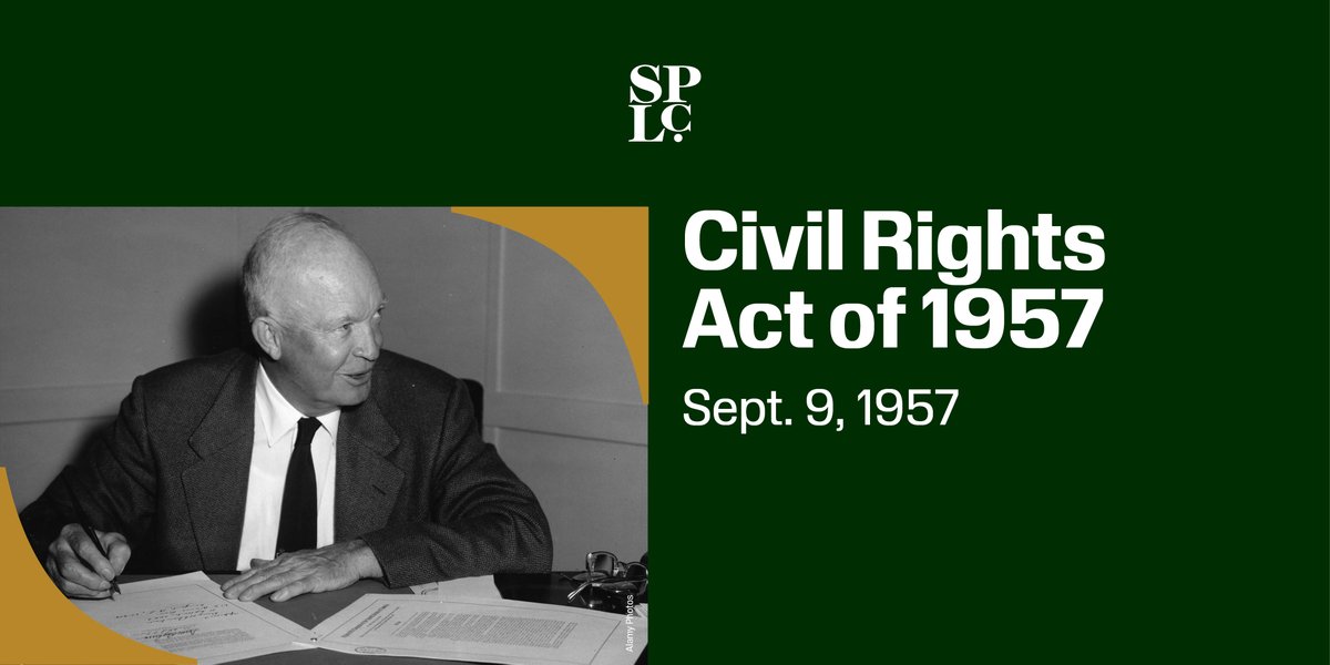 Signed #OTD by President Dwight D. Eisenhower, the #CivilRightsAct1957 was the first key legislative action to protect civil rights since Reconstruction.

Its reach was limited, and today, much like in 1957, civil rights are still under attack. 

#TheMarchContinues