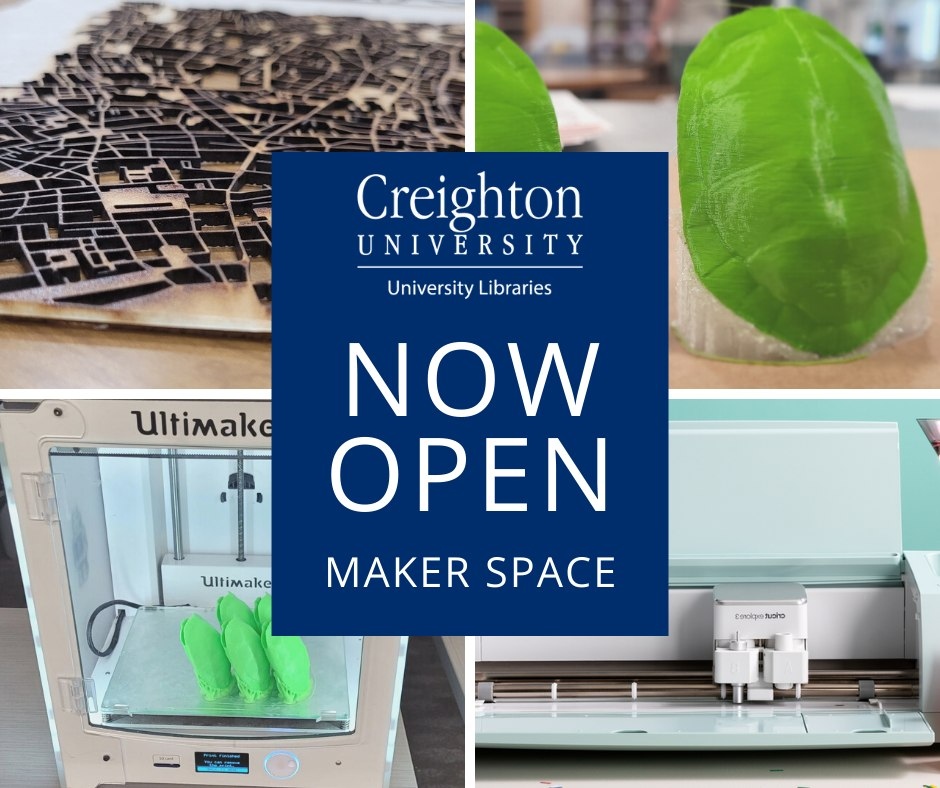 Explore a world of possibilities at our library's Maker Space! We have a Cricut machine for precision cuts, a Glowforge for laser-cut masterpieces, and top-of-the-line 3D printers, turning your ideas into reality!

Our Maker Space is open for ALL students, faculty, and staff.