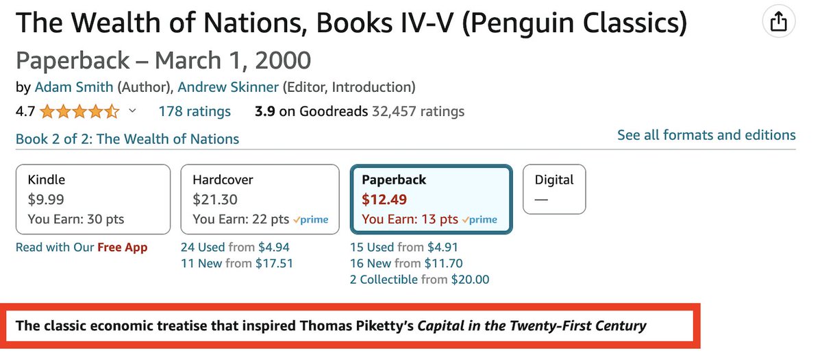 Needed a paper copy of books IV-V of Wealth of Nations and went on Amazon to order it... For many reasons, it is amusing to me that this is how they've chosen to advertise it. (Emphasis mine.)