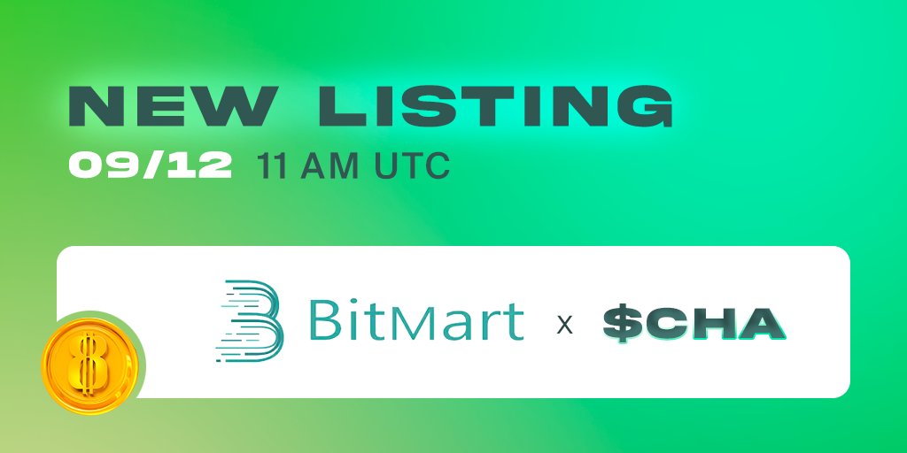 🔥$CHA va a ser listado en <a href="/BitMartExchange/">BitMart</a> !🔥

🎉Sorteo de 24 horas para celebrarlo: 500 $CHA !

👉🏻Cómo participar:
📌Like
📌RT
📌Comenta con #CHAVO etiqueta a 2 amig@s
📌 Únete a telegram:
t.me/+CL-h9LBbNfMzN…
🍀
#CHAVO #memecoin #criptomoneda #Criptomonedas #cripto #Crypto