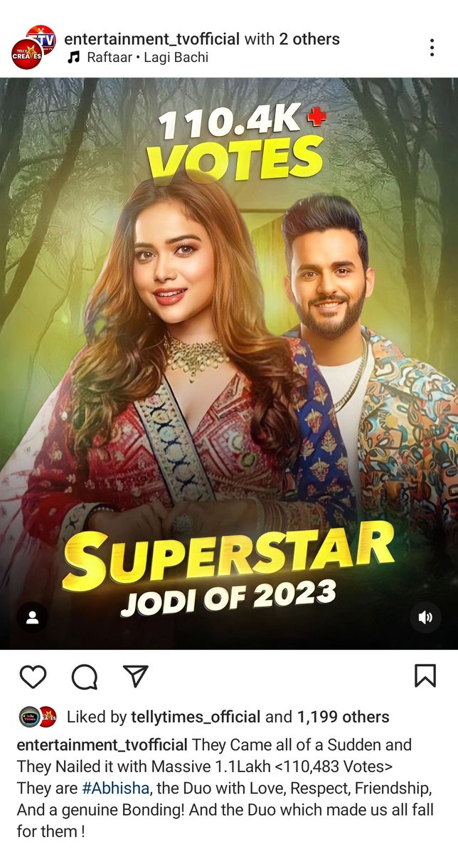 dilberkhandhad1's tweet photo. So @AbhishekMalhan4 is aware of this jodi contest they won

This was against top tv series jodi

But #Abhisha won it with huge number of votes 

JAB ABHI MANI MET https://t.co/0KQgkXS19U