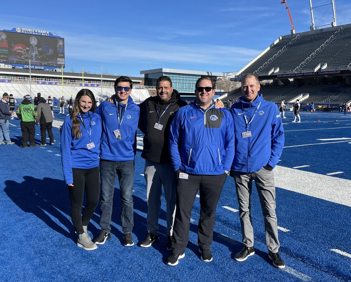 lday_'s tweet photo. First home football game of the season today, super excited to be working with this great crew. GoBroncos https://t.co/CHAAaLwWnH