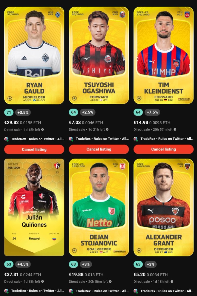 TradeRexSorare's tweet photo. 🌟 With the international break wrapping up on Wednesday and #GW407 kicking off next Friday, now's the ideal moment to snag your weekend stars! ⚽💫

👀 Check out my gallery for an awesome lineup of players! Enjoy the action and have a blast! 🎉🔥 #Sorare #FantasyFootball https://t.co/v6jZcSg9Y1