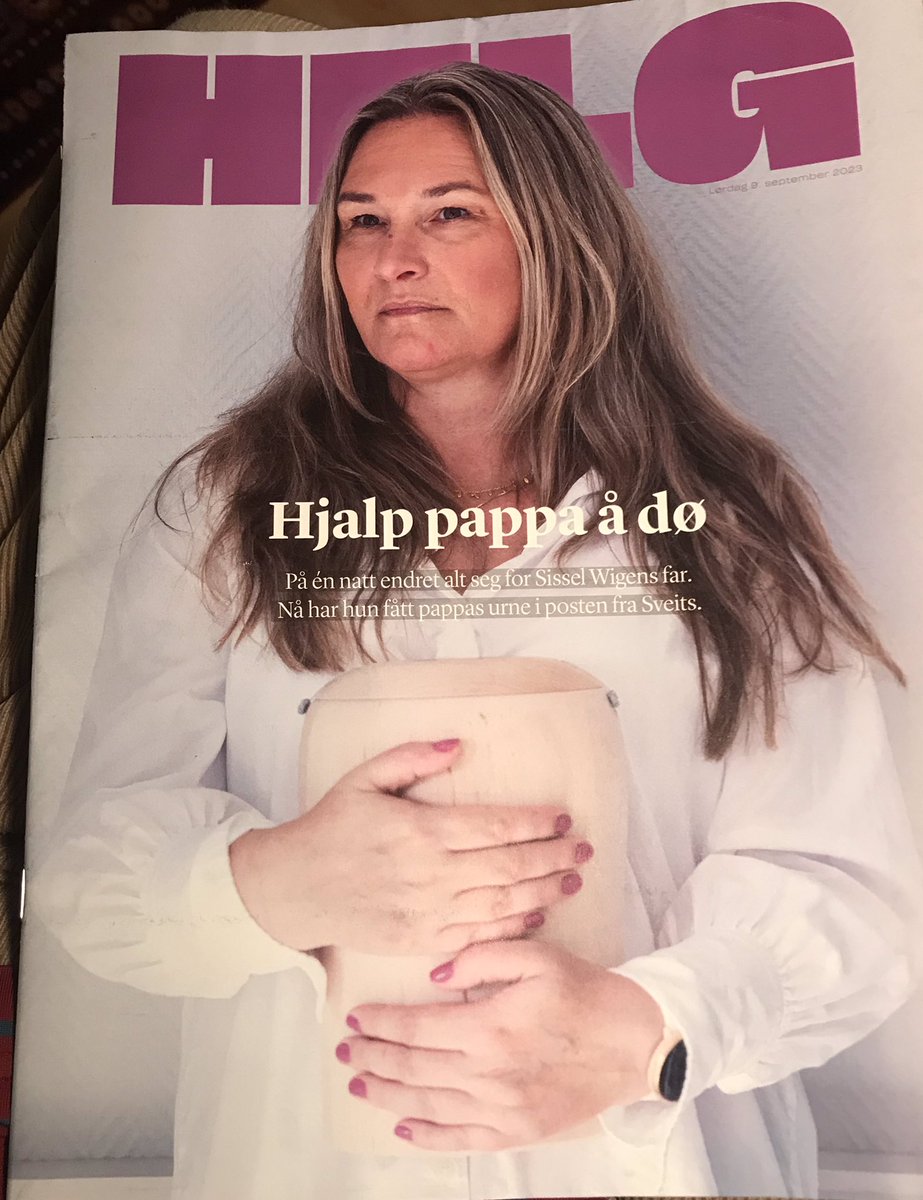 fragellat's tweet photo. Seniorrådgiver i Kripos Sissel Wigen bidro til sin fars aktive dødshjelp, ved å følge ham til Sveits. (12 sider i dagens VG Helg). Hva sier politiet, justisdepartementet, regjeringen? Jeg: Hun bør få en nasjonal hederspris. https://t.co/JlGdNEBvMG
