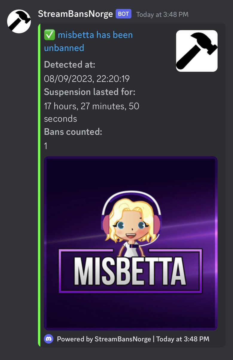 LiveStreamNorge's tweet photo. Misbetta er tilbake på Twitch
#LiveStreamNorge https://t.co/bOqiQDzVrU