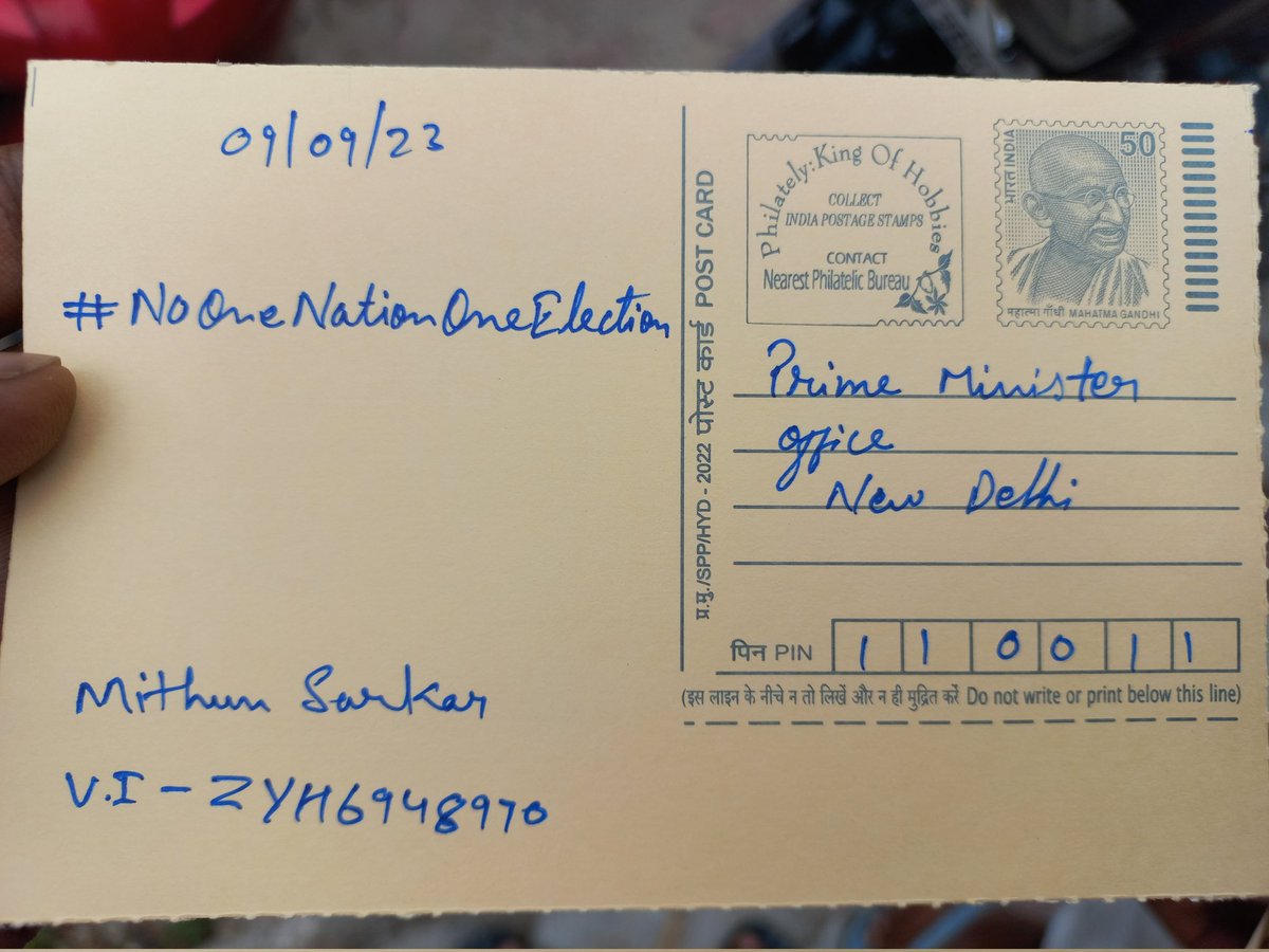 oyemithoon's tweet photo. I instructed Prime minister sir to not implement One Nation One Election.
@PMOIndia
#NoOneNationOneElection https://t.co/wWAoeFWJKl