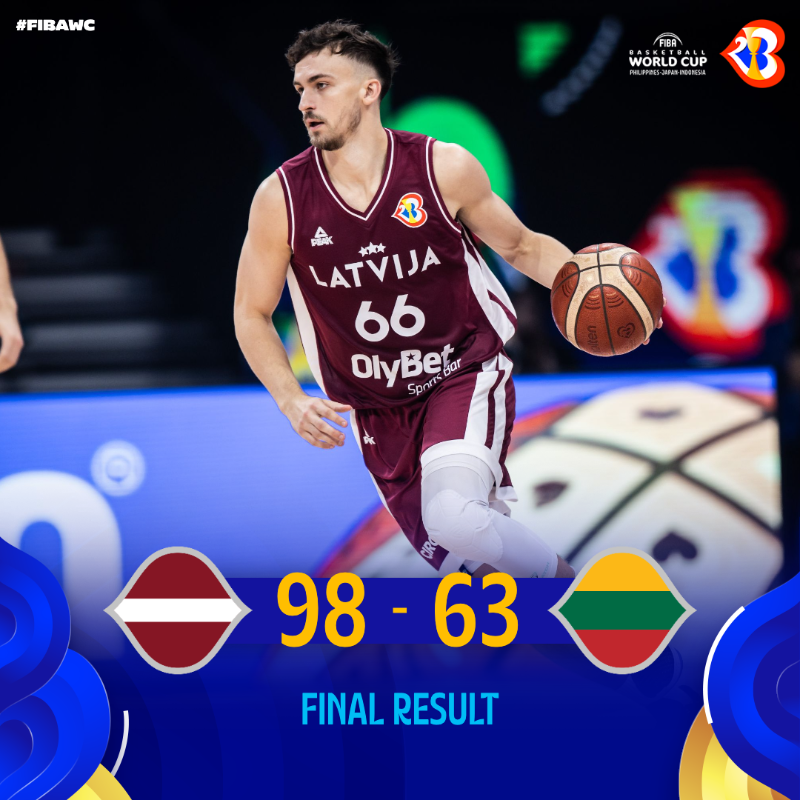 FIBAWC's tweet photo. LATVIA BAG THE 5TH PLACE 🧳

#FIBAWC x #WinForLatvia 🇱🇻