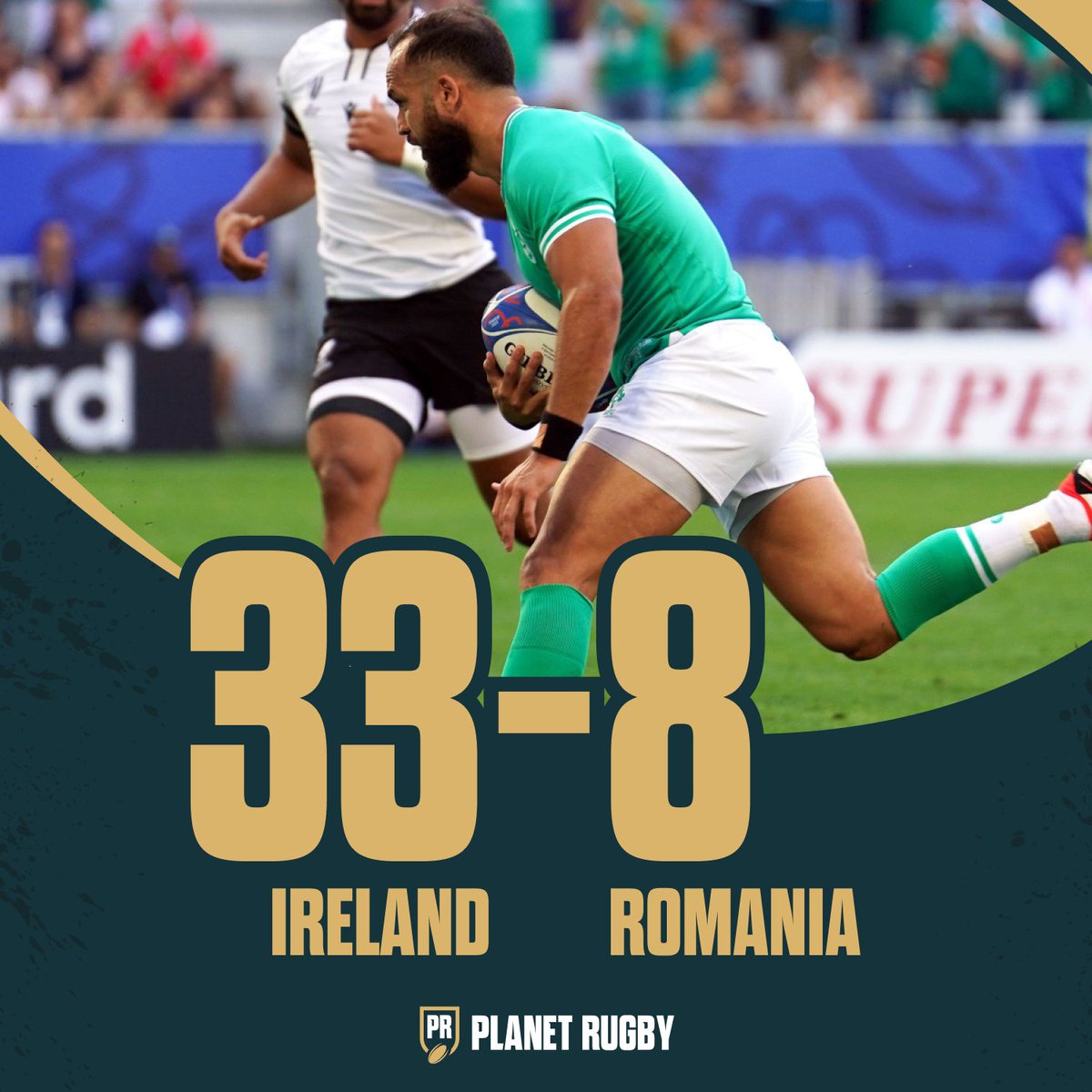 ☘️ Bonus point in the bag for Ireland at half-time! #IREvROM #RWC2023