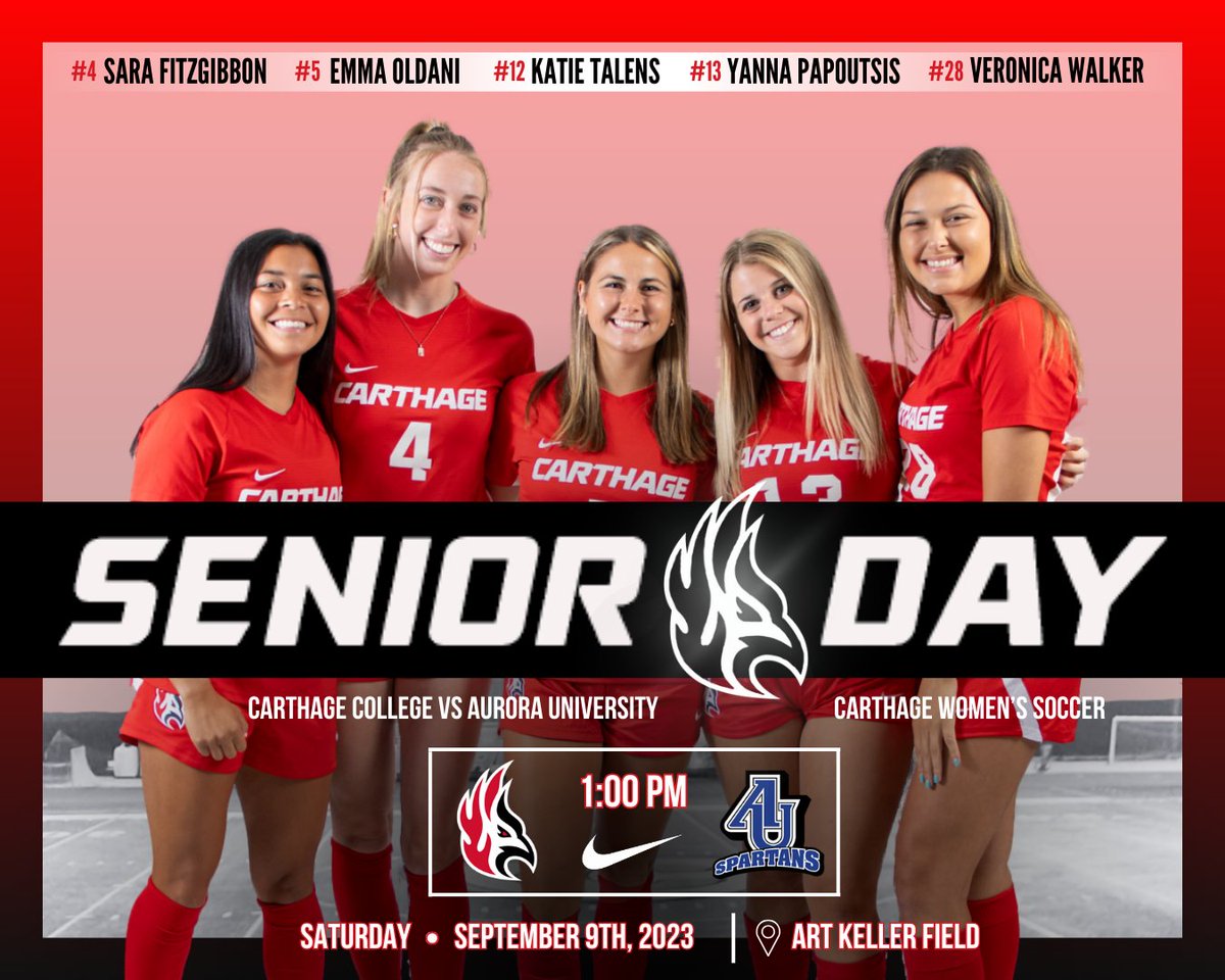 HAPPY SENIOR DAY!!! We can't wait to see everyone at Art Keller Field to help celebrate our five amazing seniors and watch us take on Aurora! #FuelTheFlame