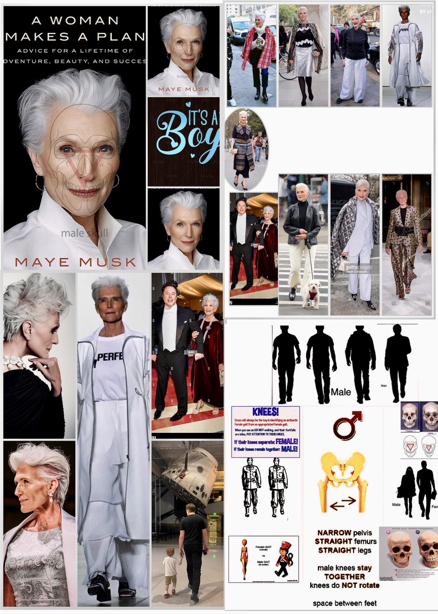 Maye Musk 

born April 19, 1948)is a model and dietitian.She has been a model for 50 years, appearing on the covers of magazines, She is the mother of Elon Musk,

MTF: Male-to-female transgender person.⚧️

Trans Woman

🚫NOT A NATURAL WOMAN 🚫☠️🐍