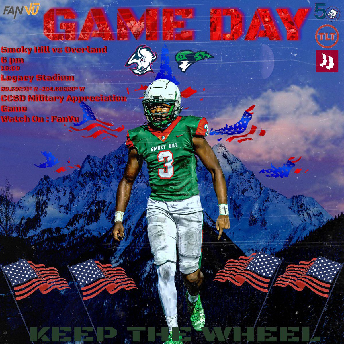 Smoky Hill Football (@shbufffootball) on Twitter photo Rivalry Game & Military Appreciation Game today! We take on <a href="/BLAZERFB/">OVERLAND FOOTBALL</a> at 6pm
Broadcast on <a href="/FanVuSports/">FanVū Sports</a>!
#gobuffs #hillyeah #tlt Rivalry Game & Military Appreciation Game today! We take on <a href="/BLAZERFB/">OVERLAND FOOTBALL</a> at 6pm
Broadcast on <a href="/FanVuSports/">FanVū Sports</a>!
#gobuffs #hillyeah #tlt