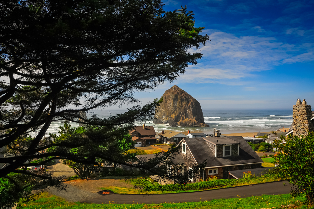 Cannon Beach, Oregon, is a beach lovers' paradise. Stay in a beautiful cottage along the shore, and enjoy the view and breeze from the ocean.
