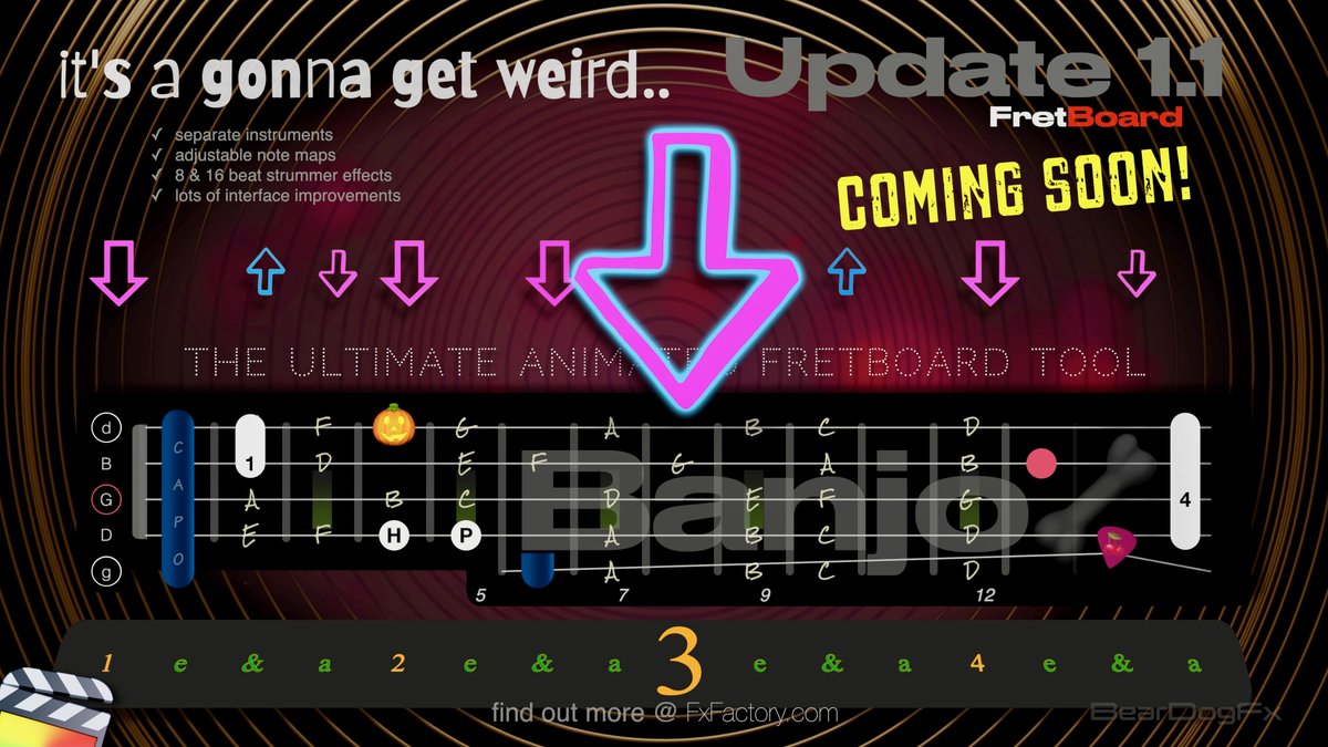 BearDogFx's tweet photo. 🎸FretBoard Update 1.1, the ultimate tool to bring your musical ideas to life, is coming soon to FxFactory. Stay tuned for unparalleled creativity and mesmerizing animations! 
#fretboard  #FxFactory #FCPX  #plugins
#guitarplayer #ukulele #musicproducer 

https://t.co/LhyzLd3A5M https://t.co/5VCSt3KI9f