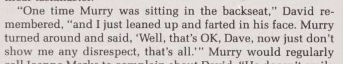 Interviewed for the book ‘Heroes and Villains’, David Marks claims he once farted in Beach Boys manager Murry Wilson’s face. (1986)