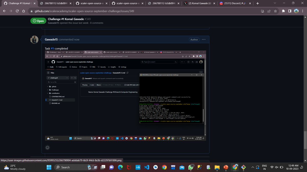 Komal_2002's tweet photo. Hello all, Completed #task9  of  #OpenSourceSep Challenge with
@Scaler_Official
Discord Community.             
You can join the community HERE -https://t.co/MXBQzKXqE6
#Opensourcesep #ScalerDiscord https://t.co/L1cM9MBXJi