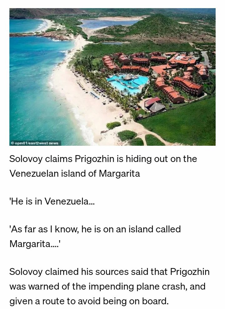 A source claims Progzhin has taken refuge in Venezuela.