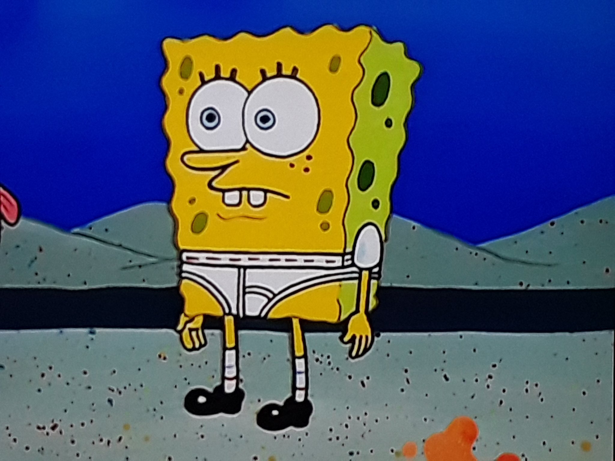 Gregory Bouthiette on X: @Nickelodeon. I think Spongebob should keep his  Pants off. And just have him in his underwear in new episodes Please.   / X