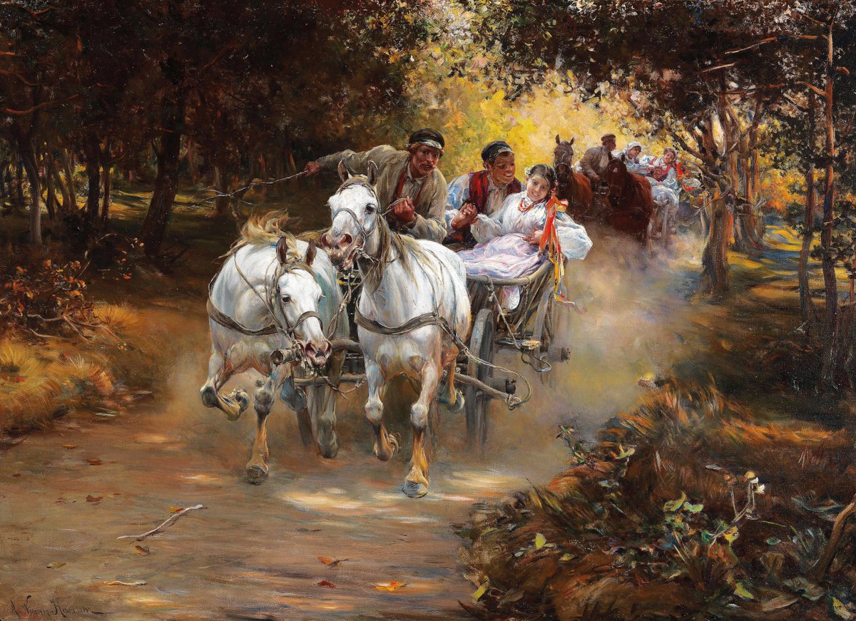 Country Wedding by Alfred Kowalski (1849-1915); painted 1900
#art #artwork #artworks #artist #painting #paintings #alfredkowalski #polish #poland #countrywedding #weddingart #weddingpainting #wedding #horse #horseart #paintingoftheday #polishart #polishpainting #weddingartist