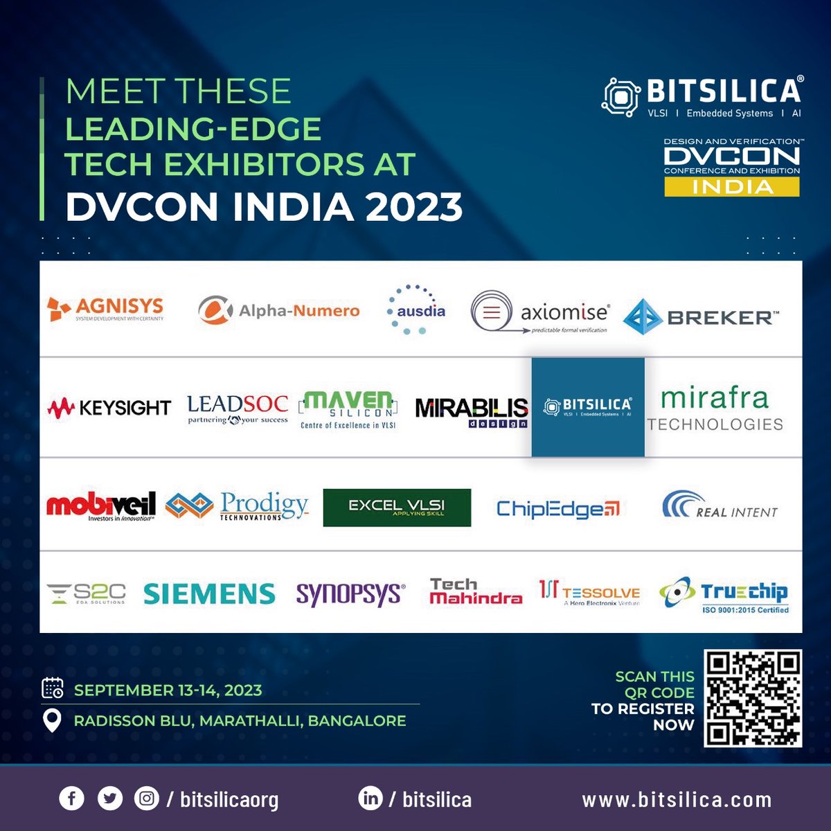 The future of technology is here at DV Con 2023! Get ready for 2 days of brain stimulating exchange of ideas, insights and innovation!

#BITSILICA, #VLSI, #Semiconductors, #Embedded, #AI #VLSIJobs #Technology #CareerGrowth #dvcon2023 #dvcon #design #conference