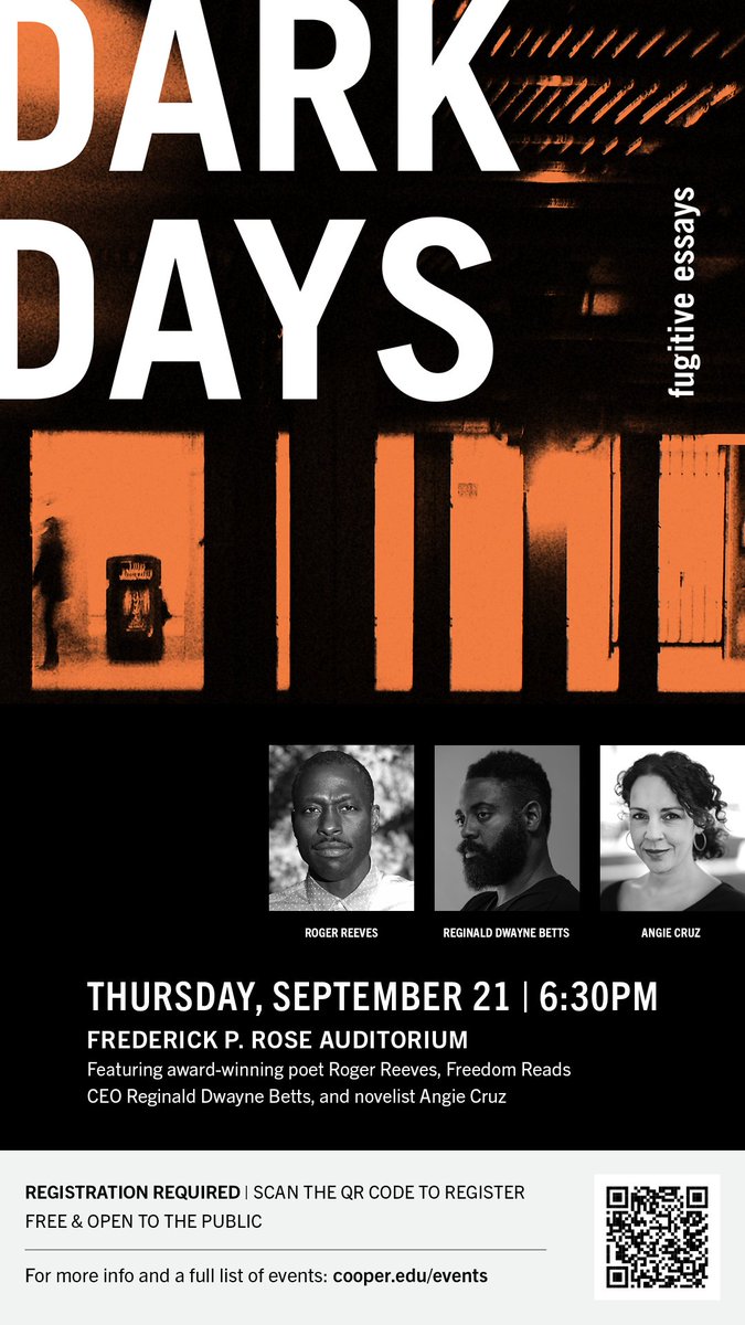 Register now for a conversation about finding community, solidarity, and joy by poet Roger Reeves, @acruzwriter, & @dwaynebetts on Thursday, Sept 21 at bit.ly/3PaFgFu.