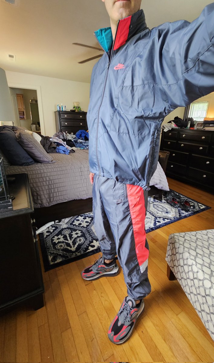 NylonSporty's tweet photo. Haven't posted anything in awhile, but just scores the amazing vintage deadstock Nike windsuit that pairs perfect with my Air Max 720s! https://t.co/yWXqUYclDN