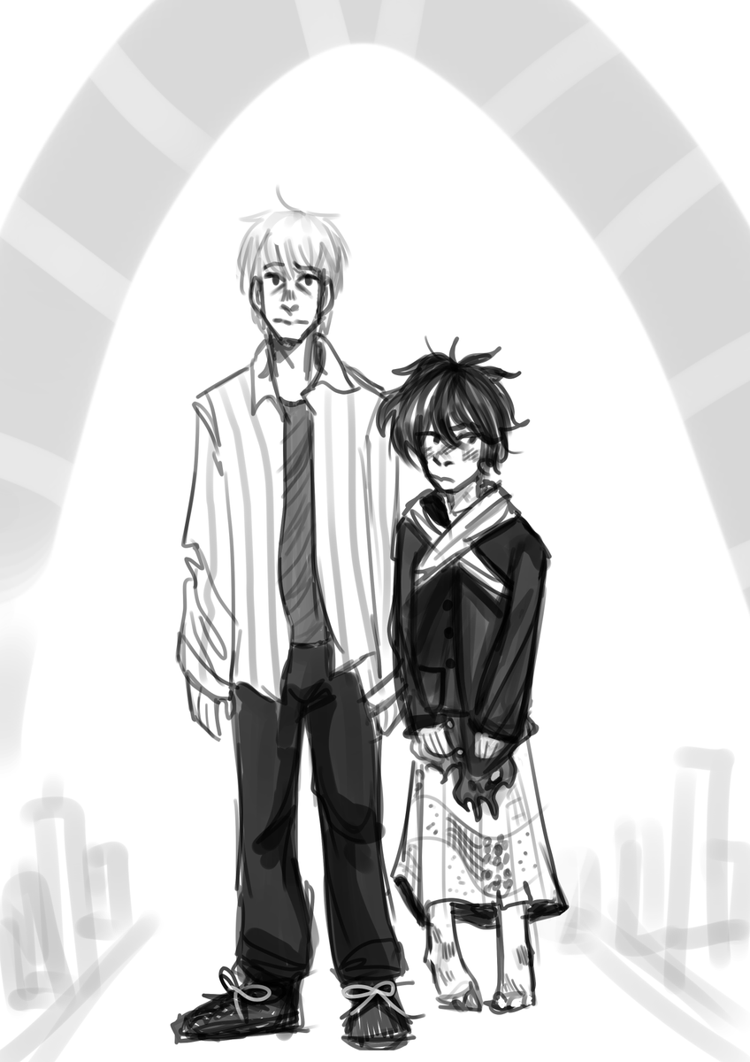 belated day 5 of #pathologic_fest  i always found the visual of them standing next to each other at the door striking! big and small :)