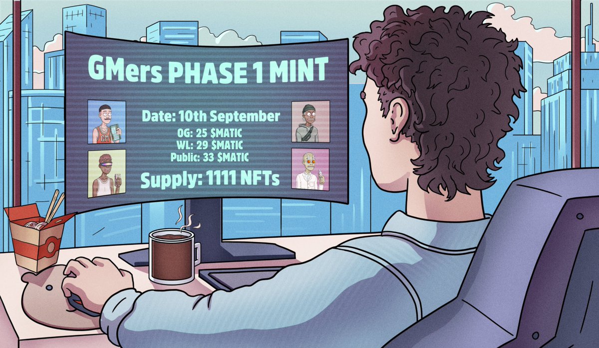 GMers’s mint will be on the 10th of September!

So l’ve partnered with <a href="/GMersPolygon/">GMers</a> to give away 50 MATIC 💗

  To participate you only have to:
• Follow <a href="/GMersPolygon/">GMers</a>
• RT &amp; Like
• Tag Your Friends

Will announce the winner in 48 hours when I’m back from my getaway 🫶

GL 💕