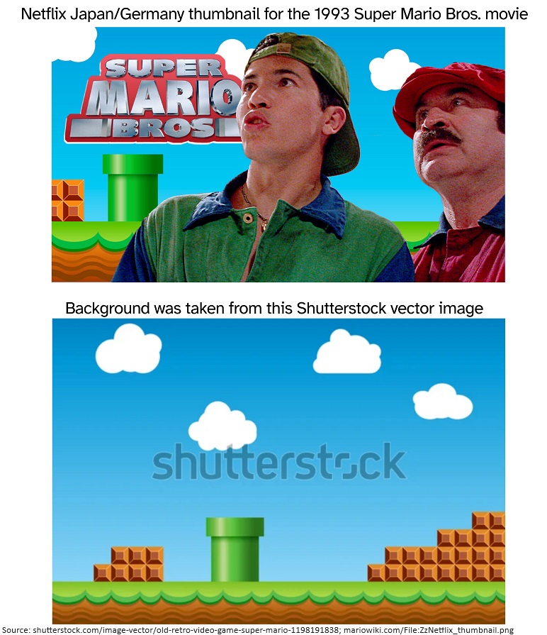 Supper Mario Broth on X: The 1993 Super Mario Bros. movie was available on  Netflix in certain regions for a limited time. The thumbnail for it did not  use a background from