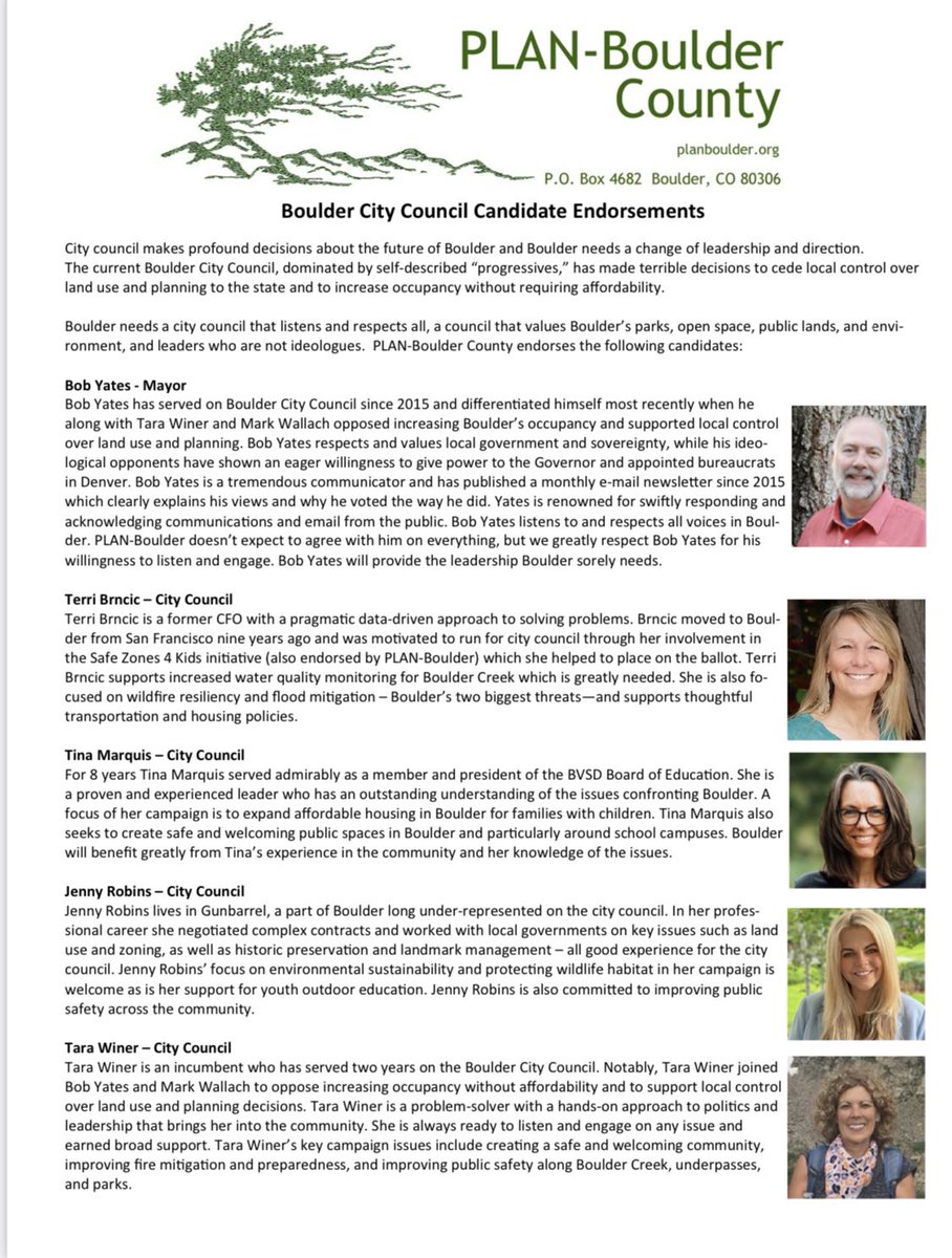jennyforboulder's tweet photo. Endorsement alert! I am honored to be endorsed by @PLANBoulder This amazing organization has been protecting the environment and enhancing Boulder County's unique character since 1959. https://t.co/qaLsSQnBvM