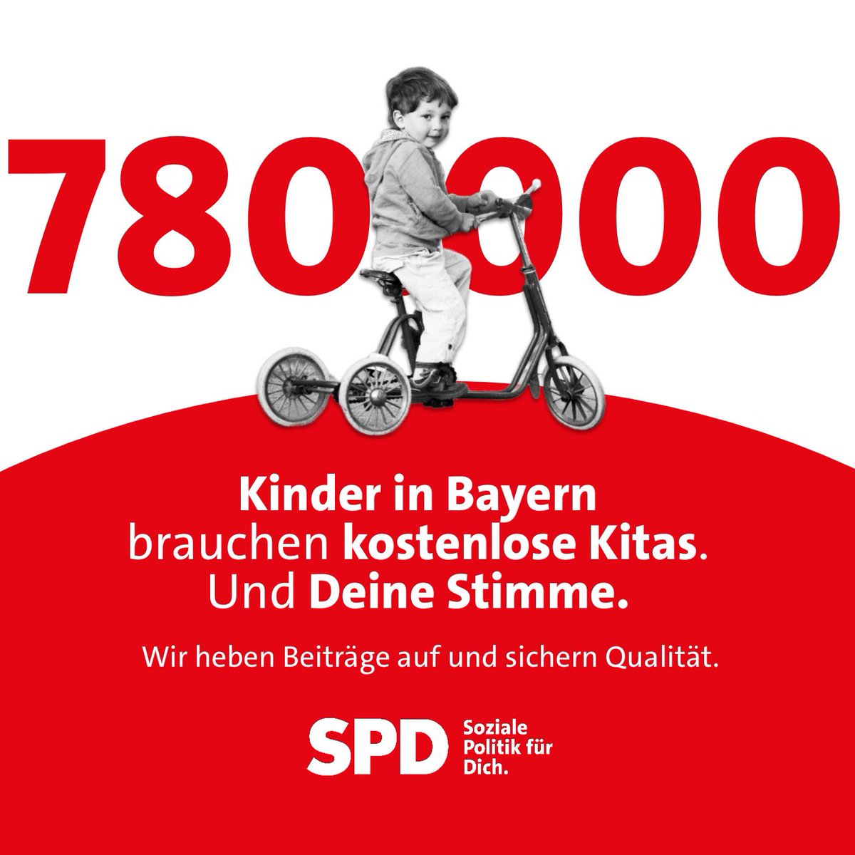 BayernSPD's tweet photo. Deine Stimme für kostenlose Kitas! https://t.co/B22QTCFvza