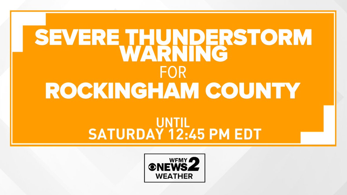 NEW: A Severe Thunderstorm Warning has been issued for Rockingham ...