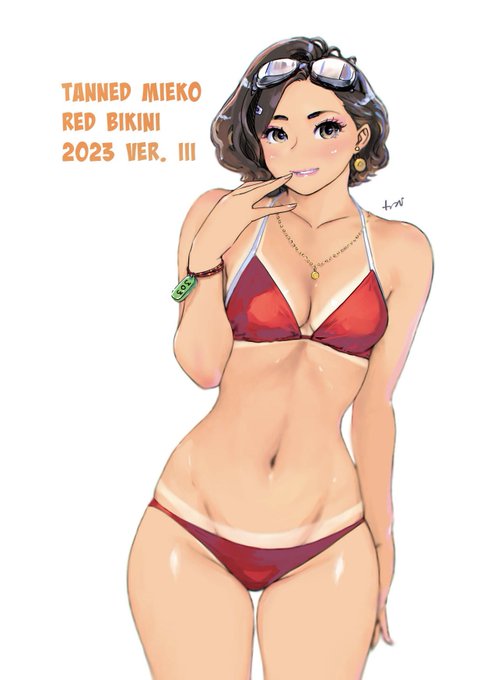 見栄子恒例の赤ビキニ。👙 