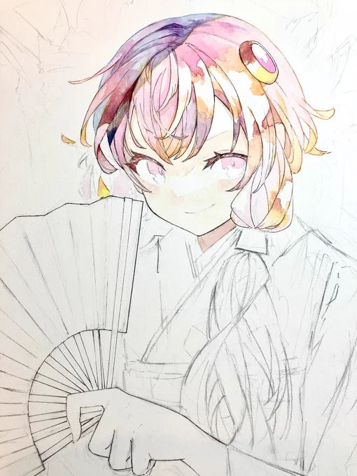 途中。 