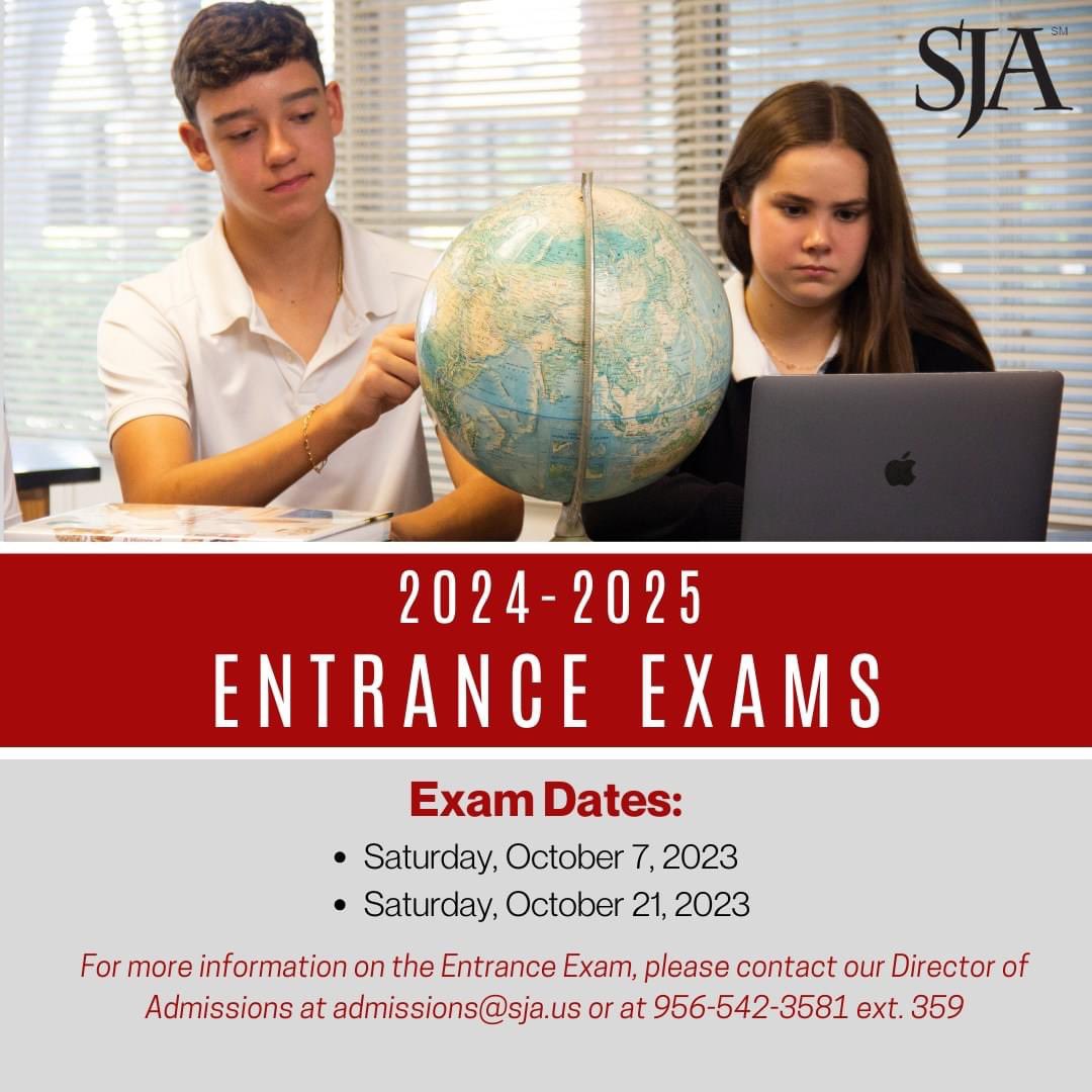 Registration is open for the entrance exam! The exam is required to apply to Saint Joseph Academy. Reserve your spot today! 😀 The dates available are Saturday, October 7th and Saturday, October 21st. Register here: bit.ly/24-25entrancee…