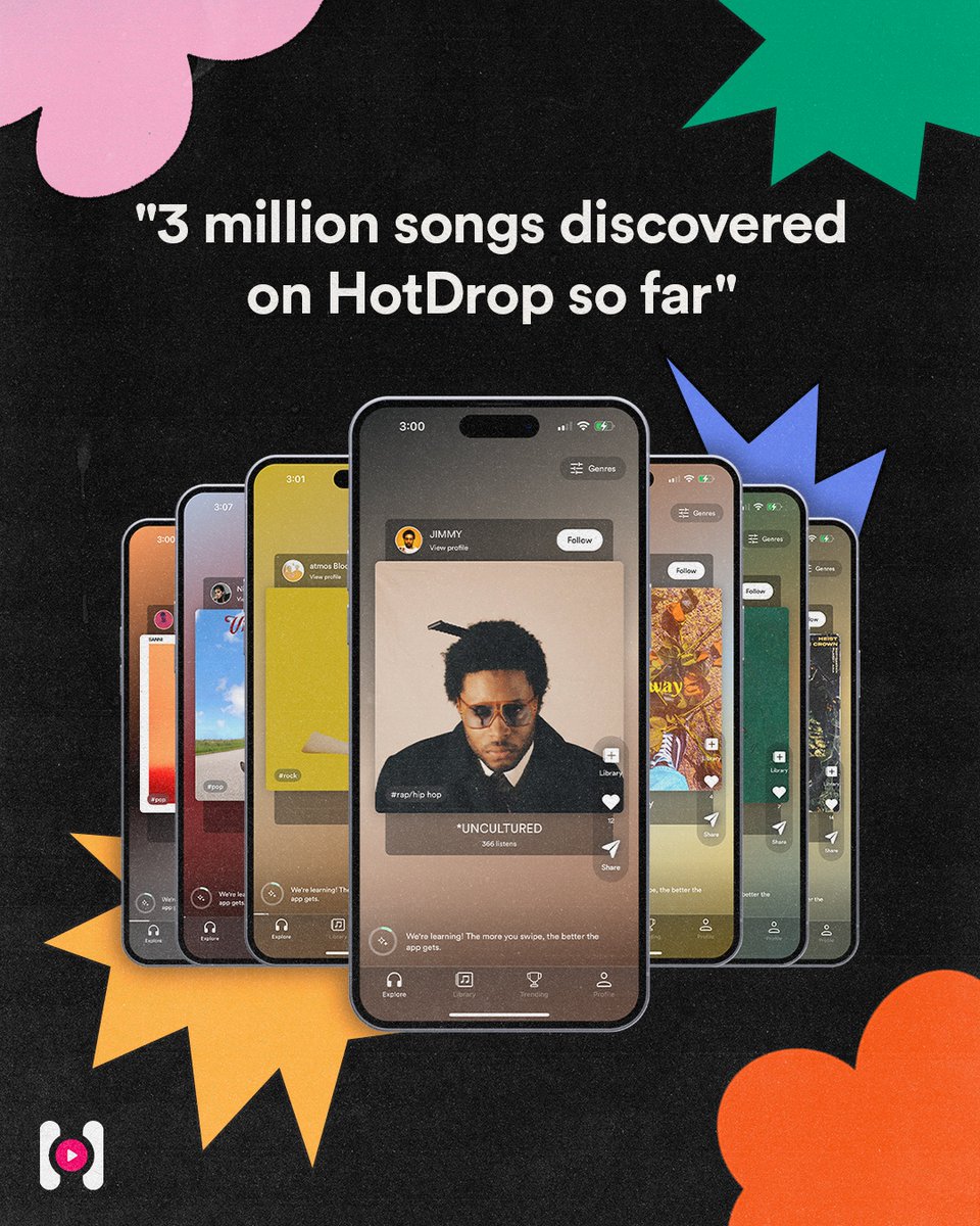 officialhotdrop's tweet image. Tired of repetition? Discover the untapped potential of music with HotDrop! Swipe through the tens of thousands of artists in app and discover your next favorite hot tracks🔥 #HotDrop #UndiscoveredArtists #MusicDiscovery #ElevateYourPlaylist