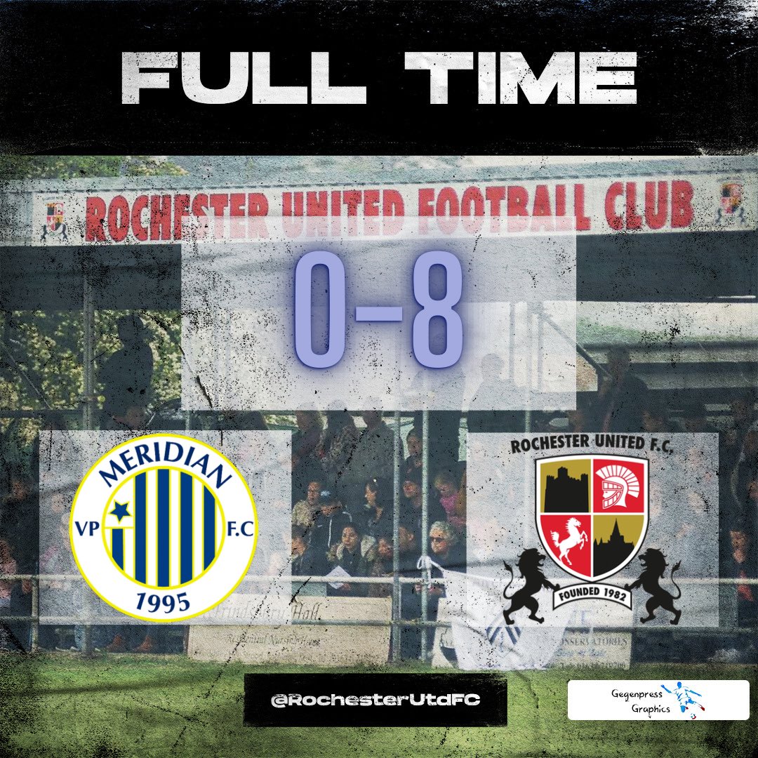 Rochesterutdfc's tweet photo. ‼️ FULL TIME- WOW

The Spartans scored an impressive EIGHT GOALS in a dominant win against @MeridianFC , all while keeping a clean sheet with a strong defensive showing!

⚽️⚽️ Liam WILKINS
⚽️⚽️⚽️ Fjord ROGERS
⚽️⚽️ Max MORGAN
⚽️ George Wady

#spartans ⚫️🔴 @SCEFLeague https://t.co/YmQ5YygG0Y