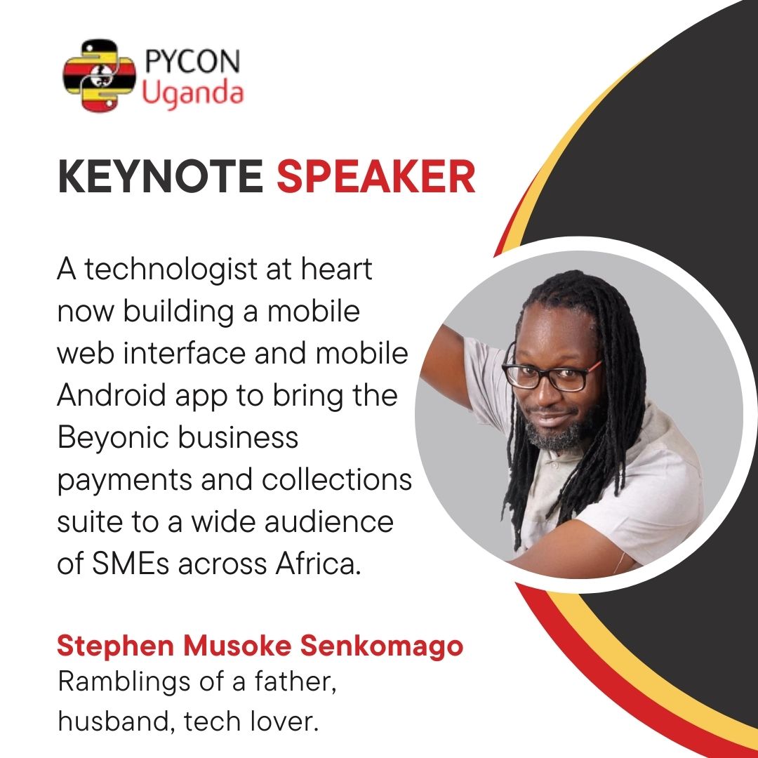 pyconuganda's tweet image. I am passionate about growing the technology community in Uganda and on the Africa continent through “Coded in Africa, for Africans by Africans” - @ssmusoke
One of our renowned Mentor in the tech space here in Kampala is confirmed as a KEYNOTE SPEAKER.
#PyConUganda #PyCon
