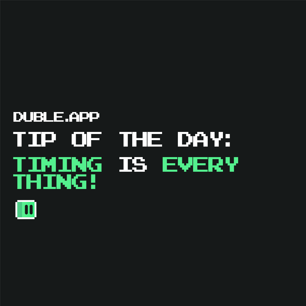 DubleApp's tweet photo. 🚀🎮 Hey https://t.co/Pa2U8OMlz3 community! How's your weekend gaming going? Remember, timing is everything in our game - be the early bird and avoid late bets.

Don't forget to initiate games and rack up those wins! Share your experience with us. How many games have you won so far? Any tips for fellow gamers?

Enjoy your gaming weekend and may the odds be in your favor! Play now at https://t.co/Pa2U8OMlz3! 🏆💫

#DubleApp #GamingWeekend #TimingIsEverything