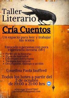 Paola mi esposa va a estar dando un taller de creación literaria! Si les interesa búsquenla y si no por favor rolen el Flyer por ahí!
