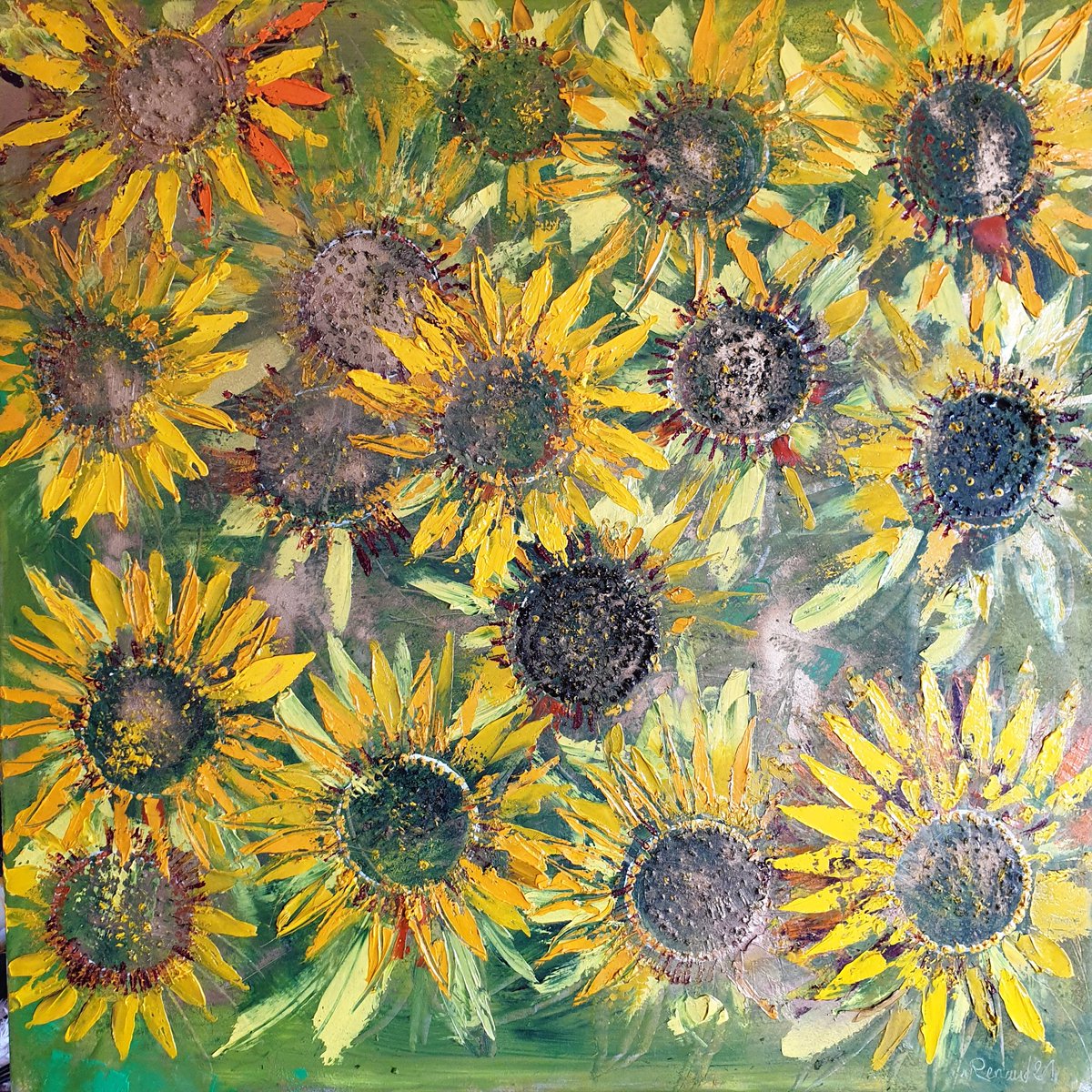 FrancisRenaud1's tweet photo. On peaufine #huilesurtoile #tournesols 80×80 #peinture #spatule 😉 https://t.co/qVfO3SBDTX