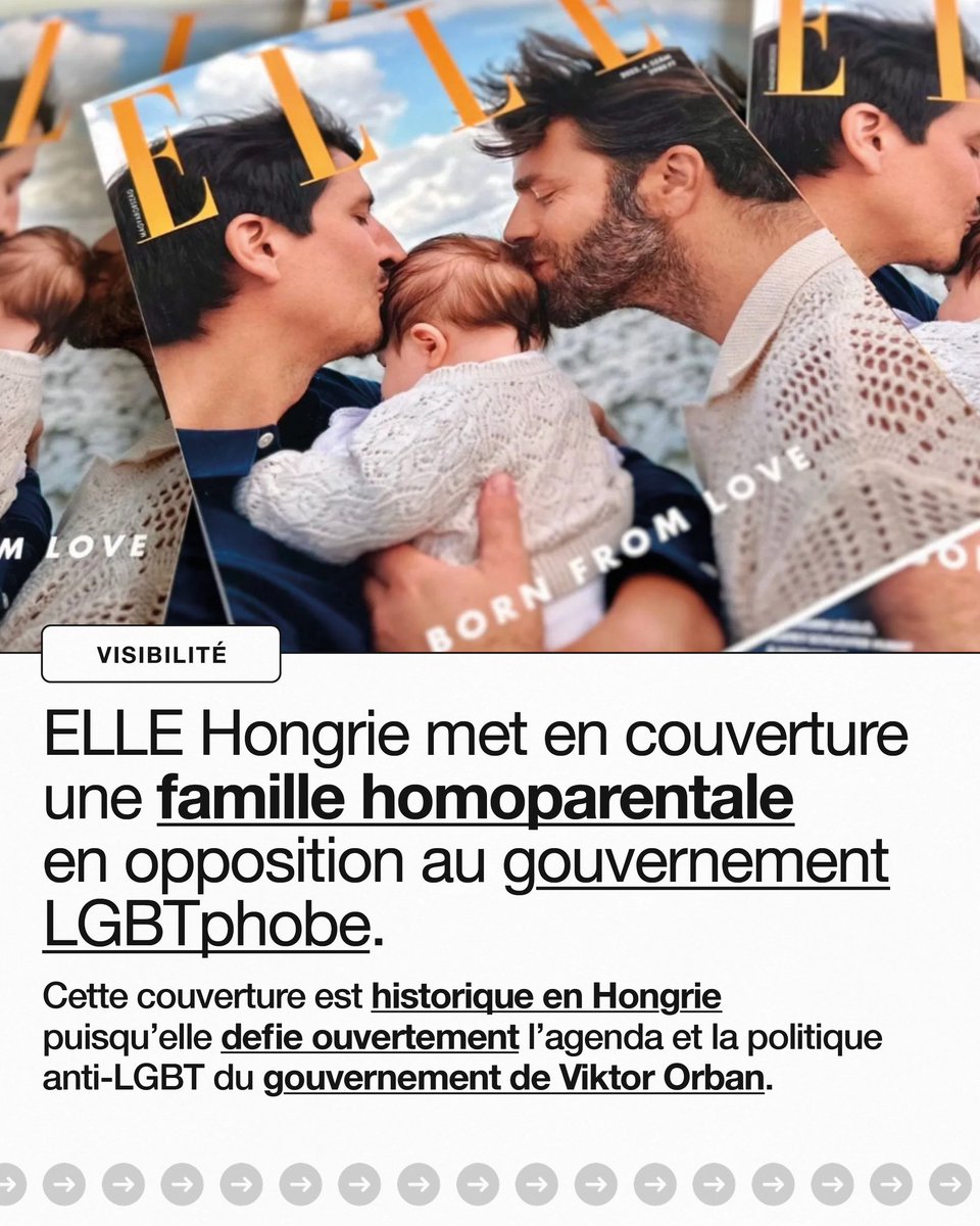 similiqueer_'s tweet image. C'est historique ! Le magazine ELLE Hongrie a décidé de soutenir publiquement les droits LGBT+ en mettant en couverture une famille homoparentale 🏳️‍🌈