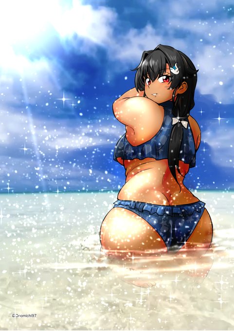 夏のビーチ日焼け迅鯨 