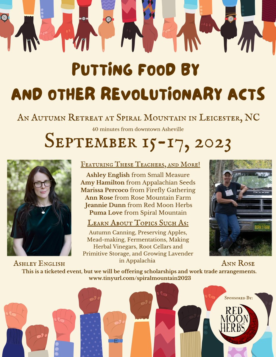 We're excited to sponsor Putting Food By and Other Revolutionary Acts. Join a great line-up of teachers, three days or 1 day, your pick! eventbrite.com/e/690319814147…