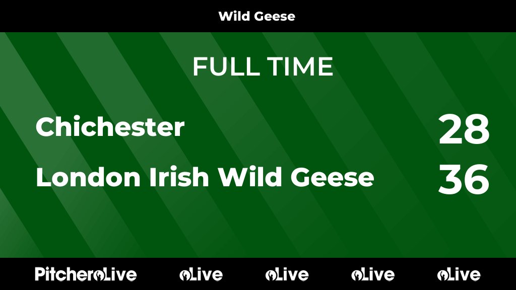 FULL TIME: Chichester 28 - 36 London Irish Wild Geese
#CHILON #Pitchero
liarfc.co.uk/teams/208496/m…