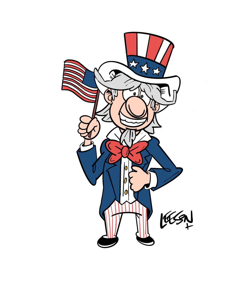 We have been commissioned to illustrate a book for the Texas Tech Health Sciences Center’s Veterans division and the great work they do to to help vets in order to teach kids about the basics of the US Military. Coming in November. 
Here’s the narrator— Red’s Uncle Sam. ☝🏻