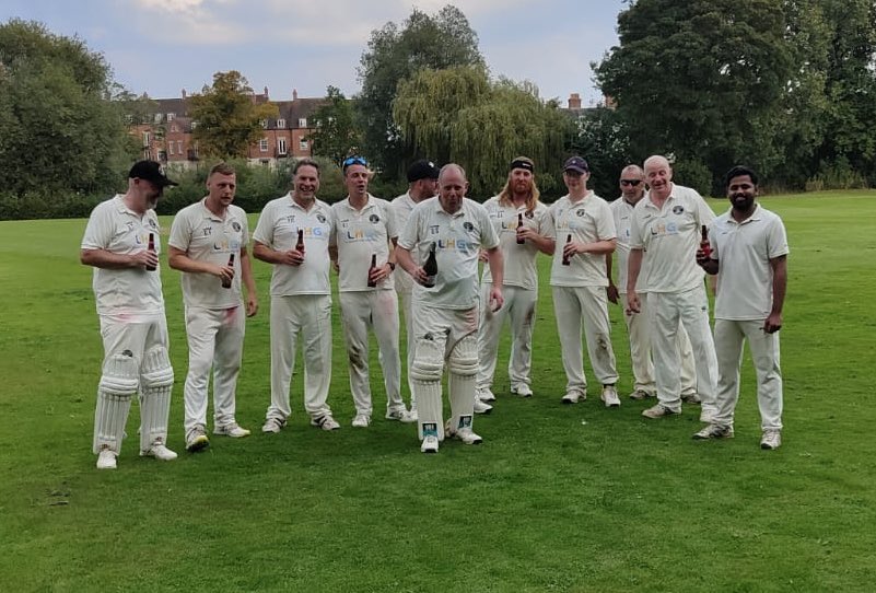 Champions! Congratulations to our second XI for winning @mansfieldsportg @ShropCCLeague Division Eight in style this afternoon! Enjoy your night lads! 👏🏻🍾🍺