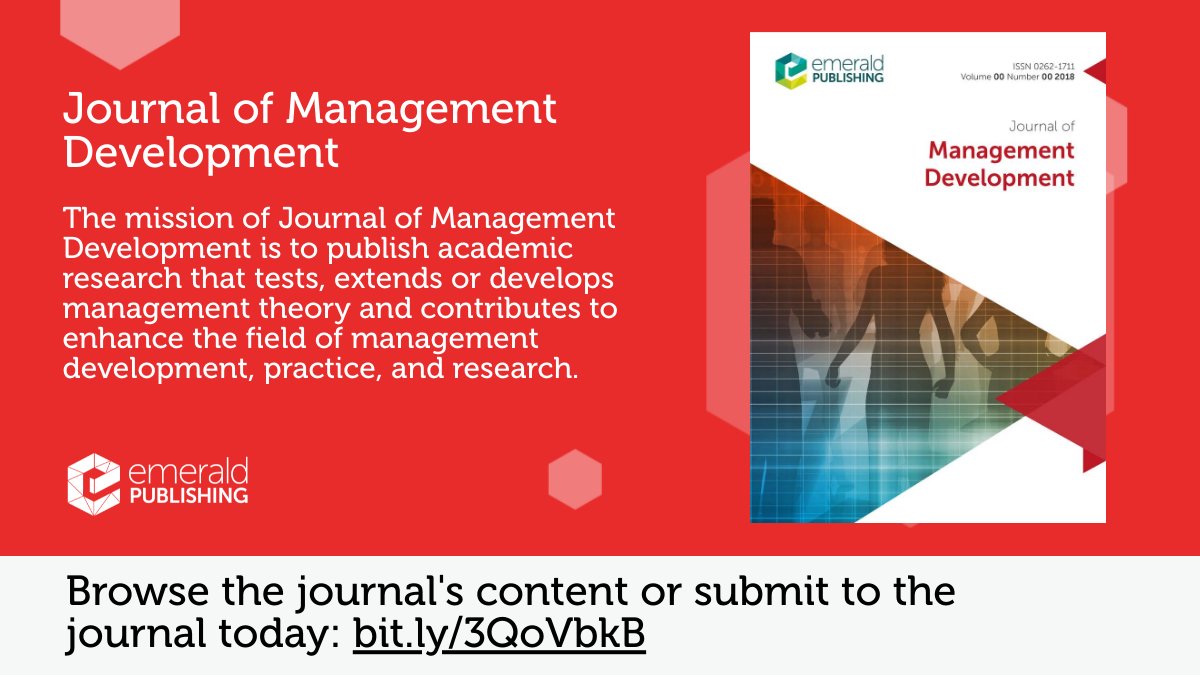 EmeraldRespMgt's tweet image. 📢 Call for Papers! #JMD seeks research that tests, extends or develops management theory and contributes to enhance the field of #managementdevelopment, #practice, and #research.

Learn more and submit to the journal 👉 bit.ly/44Sb33y

#management #phdchat