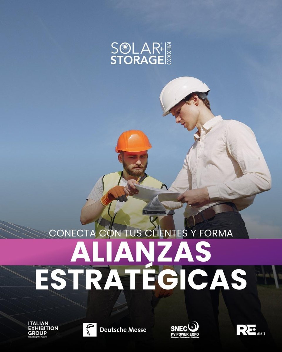 Conecta con tus clientes y forja alianzas estratégicas en Solar + Storage Mexico 2024. 🌞

No dejes pasar esta oportunidad única para crecer y prosperar en la industria de la energía solar.

¡Te esperamos ! 💡
🗓️17 al 19 de abril 2024| Expo Guadalajara
#EnergíaSolar