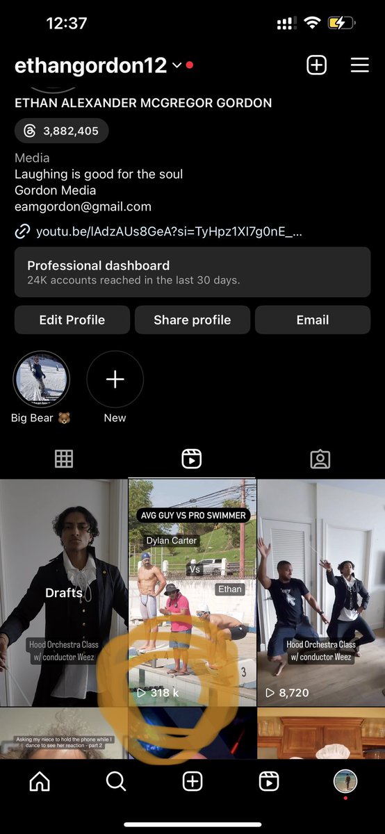 Ethangordon22's tweet photo. Social media is a hell of a thing. I only have 3k followers on IG and did a cool video with Dylan Carter and in 48 hours it’s over 300k views https://t.co/tXJ51SOLlS